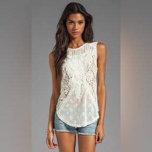 Free People 
Not So Sweet Victorian Top in Ivory S